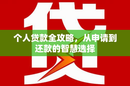 临邑个人贷款全攻略，从申请到还款的智慧选择