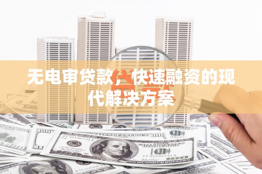 临邑无电审贷款，快速融资的现代解决方案