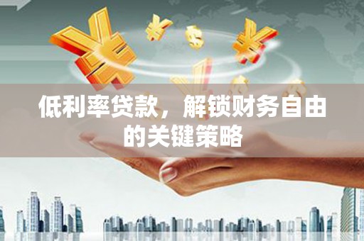 临邑低利率贷款，解锁财务自由的关键策略