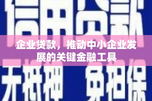 临邑企业贷款，推动中小企业发展的关键金融工具