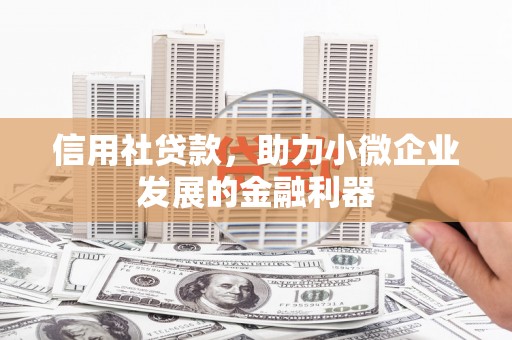 临邑信用社贷款，助力小微企业发展的金融利器