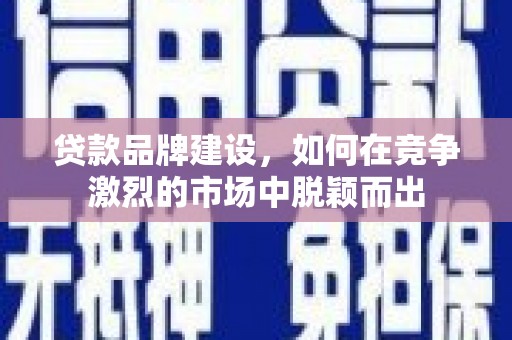 临邑贷款品牌建设，如何在竞争激烈的市场中脱颖而出