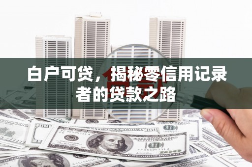 临邑白户可贷，揭秘零信用记录者的贷款之路