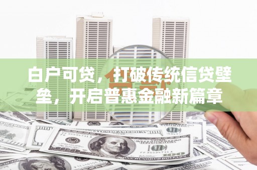临邑白户可贷，打破传统信贷壁垒，开启普惠金融新篇章