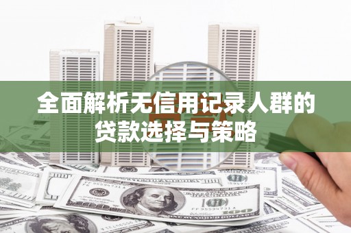 临邑全面解析无信用记录人群的贷款选择与策略