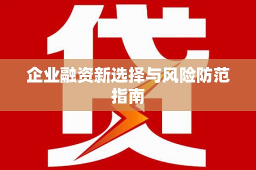临邑企业融资新选择与风险防范指南